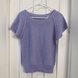 Vintage Lilac Short Sleeve Knit Sweater